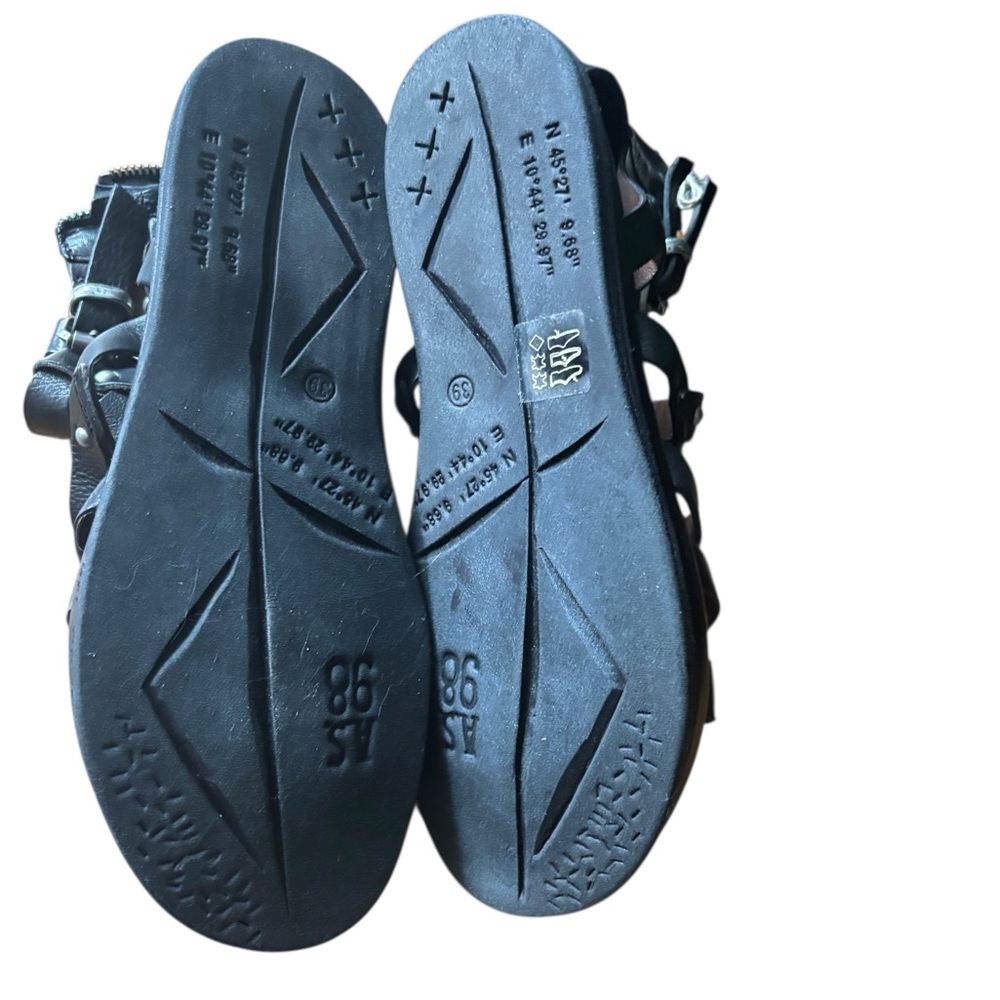 🔥🔥New! A.S.98 Black Leather Payne Sandals- Luxe and impossible to find! - Picture 5 of 6
